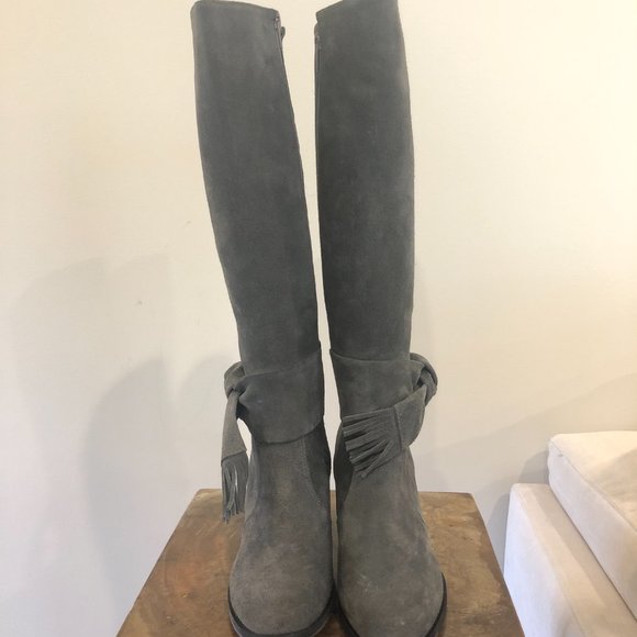 Gray Suede Heeled Boots by Daniela *New* - Picture 2 of 7